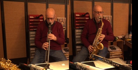 Iwan Roth: EWI and alto-Saxophone and percussion: Free Improvisation. All instruments played by myself. Not simultaneously :-)